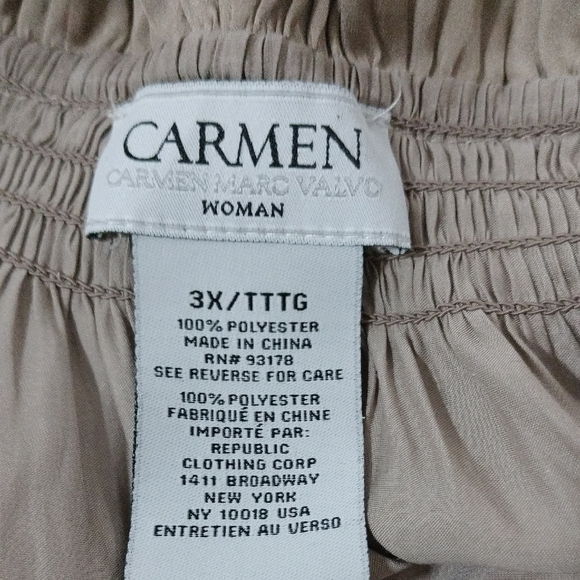 Carmen Marc Valvo Taupe Blouse - Picture 5 of 5